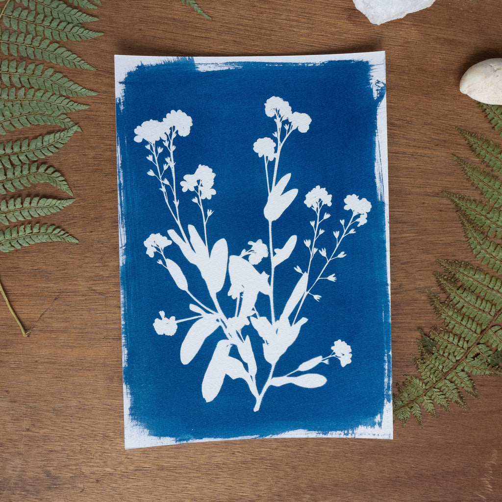 Silhouettes bleues - Tirage cyanotype humide original