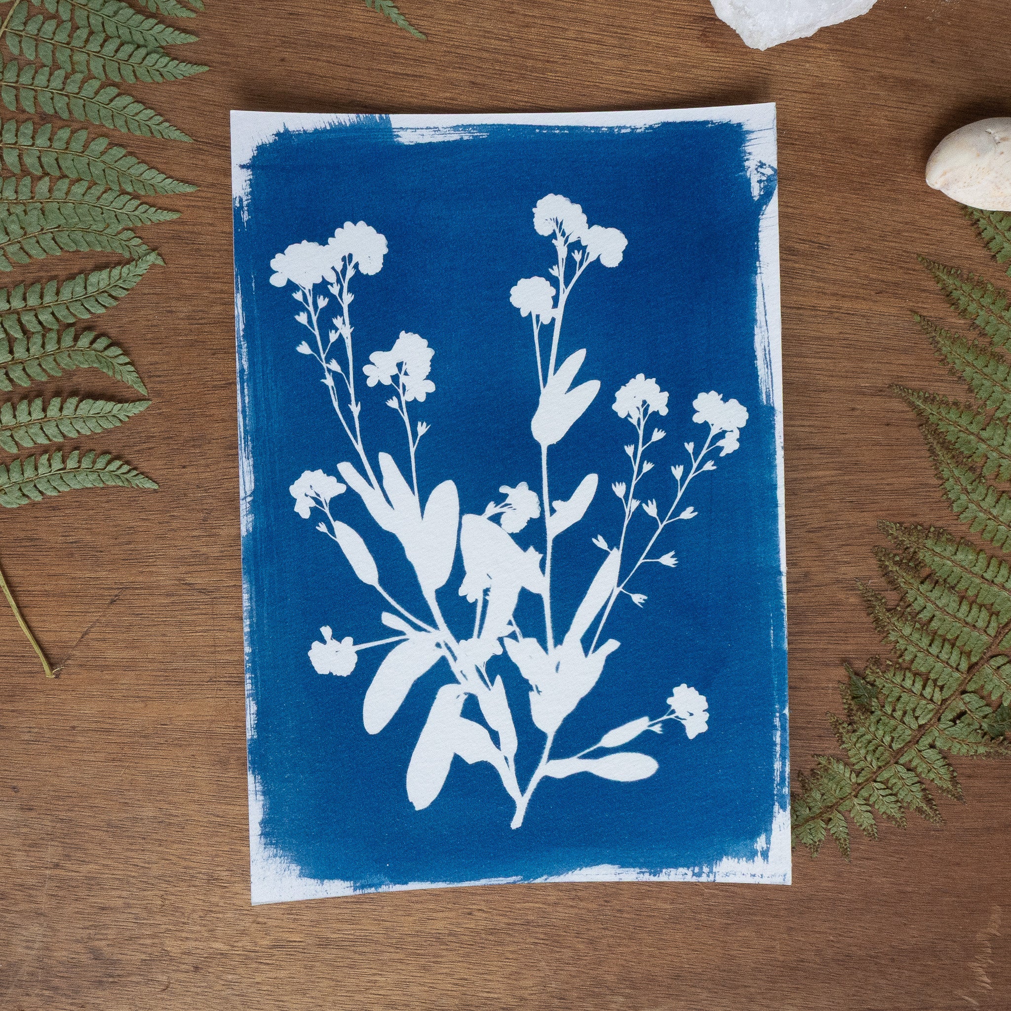 Silhouettes bleues - Tirage cyanotype humide original