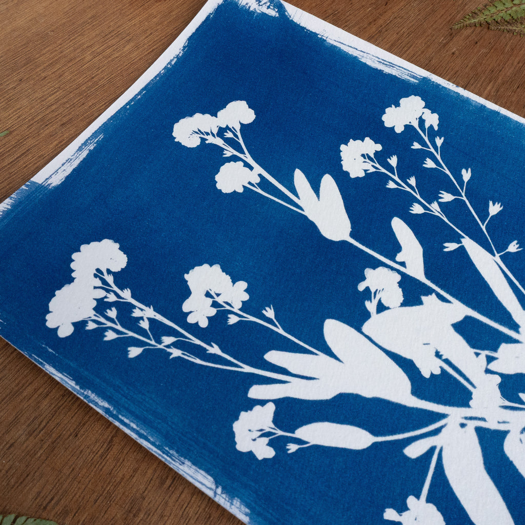 Silhouettes bleues - Tirage cyanotype humide original