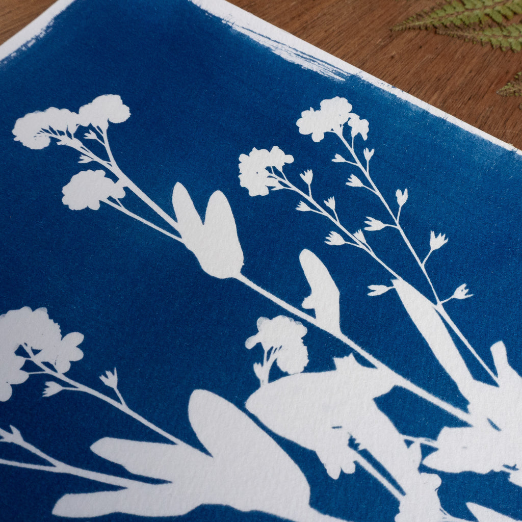 Silhouettes bleues - Tirage cyanotype humide original