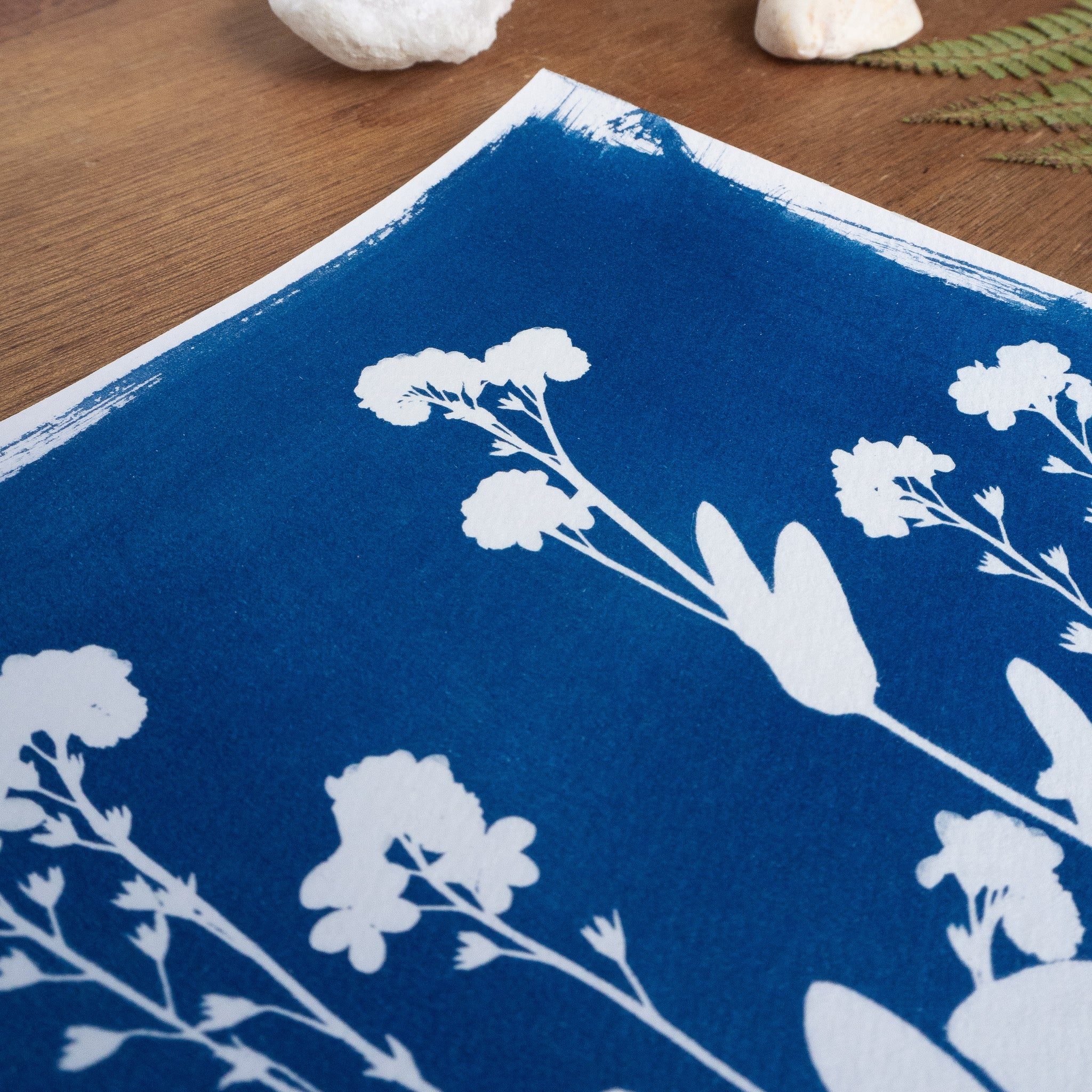 Silhouettes bleues - Tirage cyanotype humide original