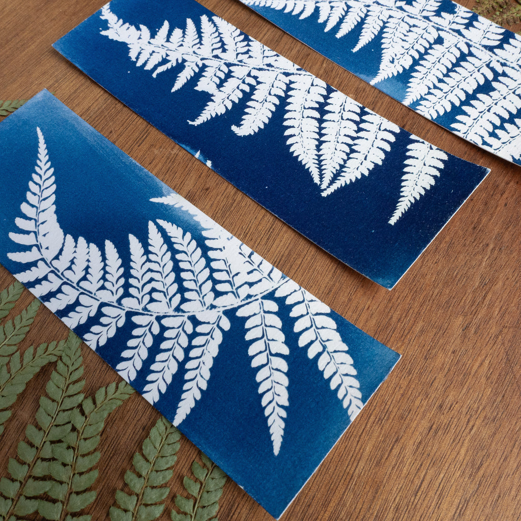 Set de 3 Marques-page 1 - Fougère sur cyanotype original