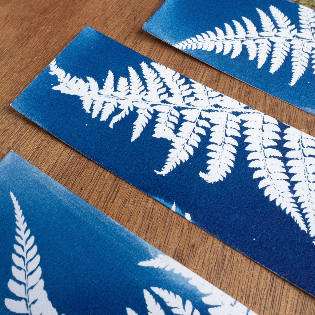 Set de 3 Marques-page 1 - Fougère sur cyanotype original