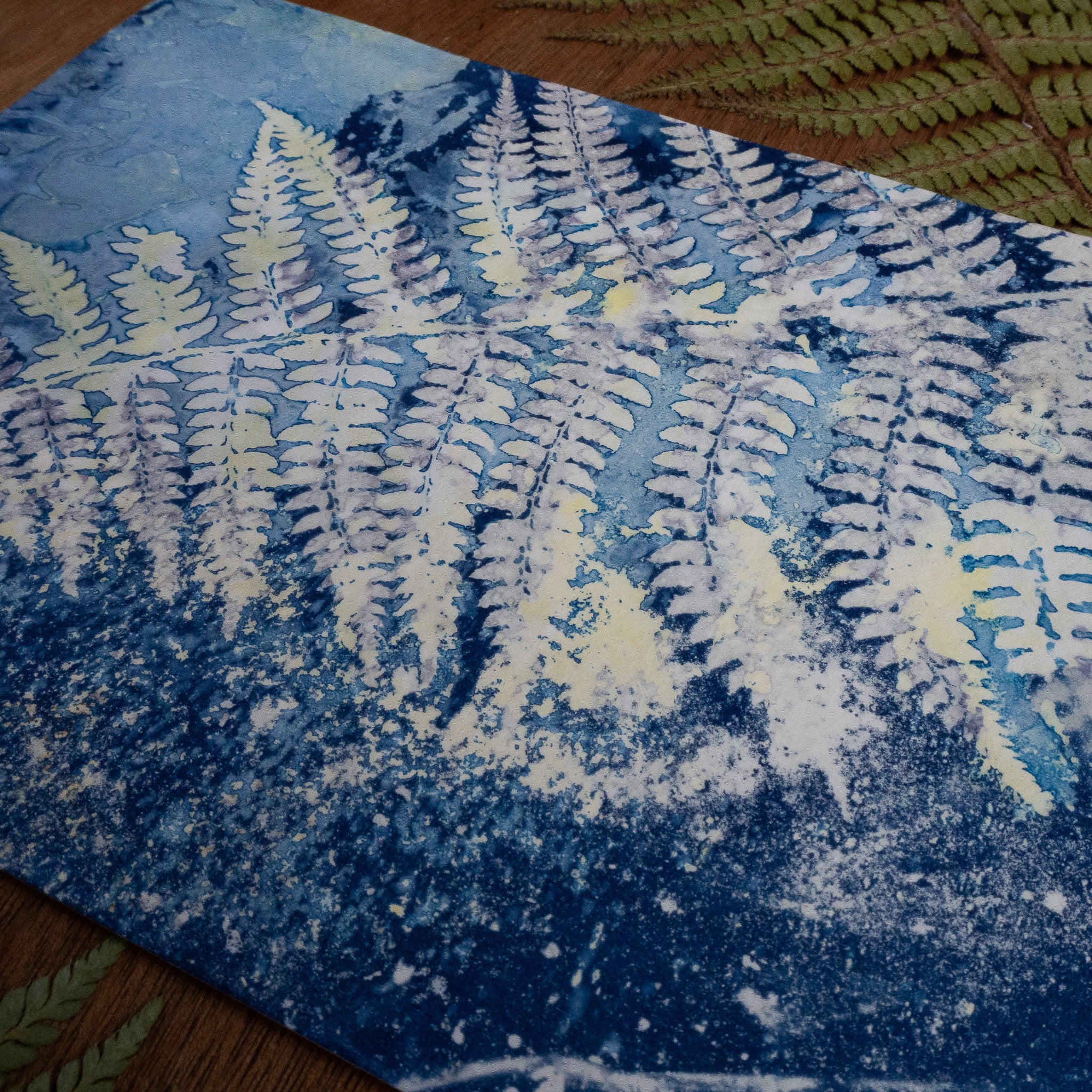 Fougère 2 - Tirage cyanotype humide original