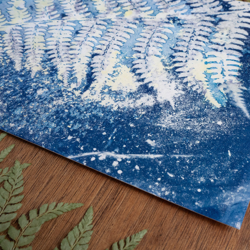 Fougère 2 - Tirage cyanotype humide original