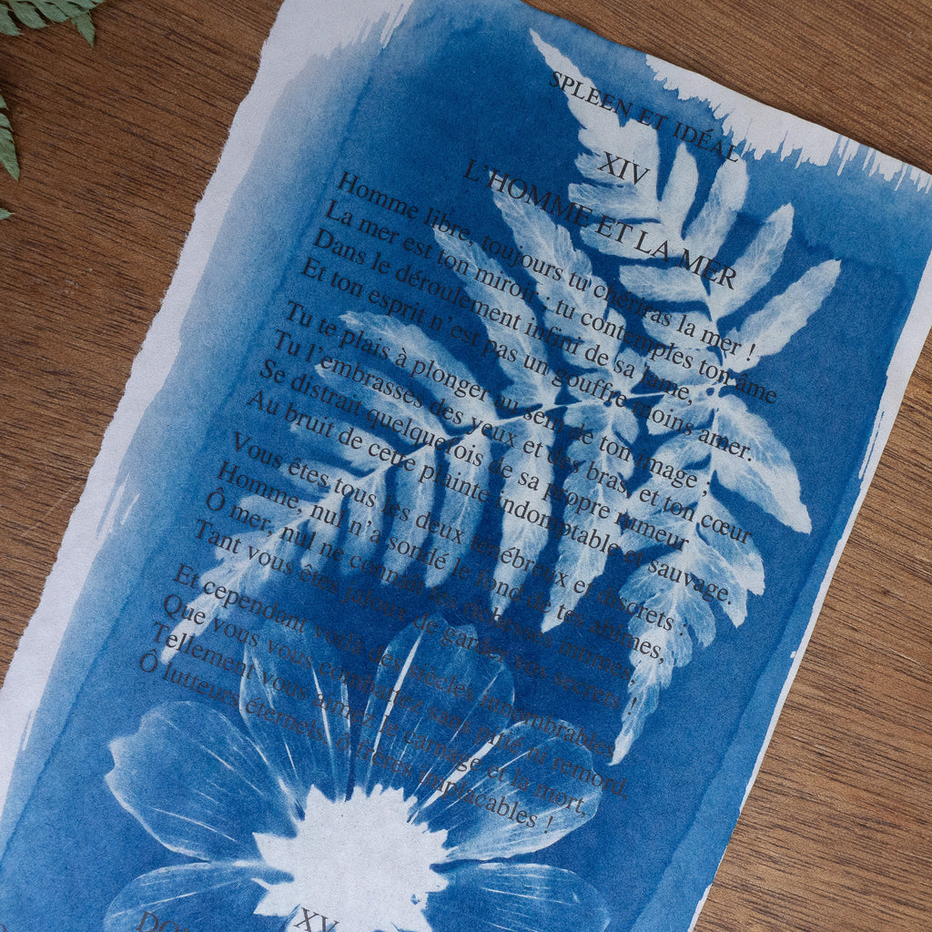 Cyanotype sur poésie - L'Homme Et La Mer