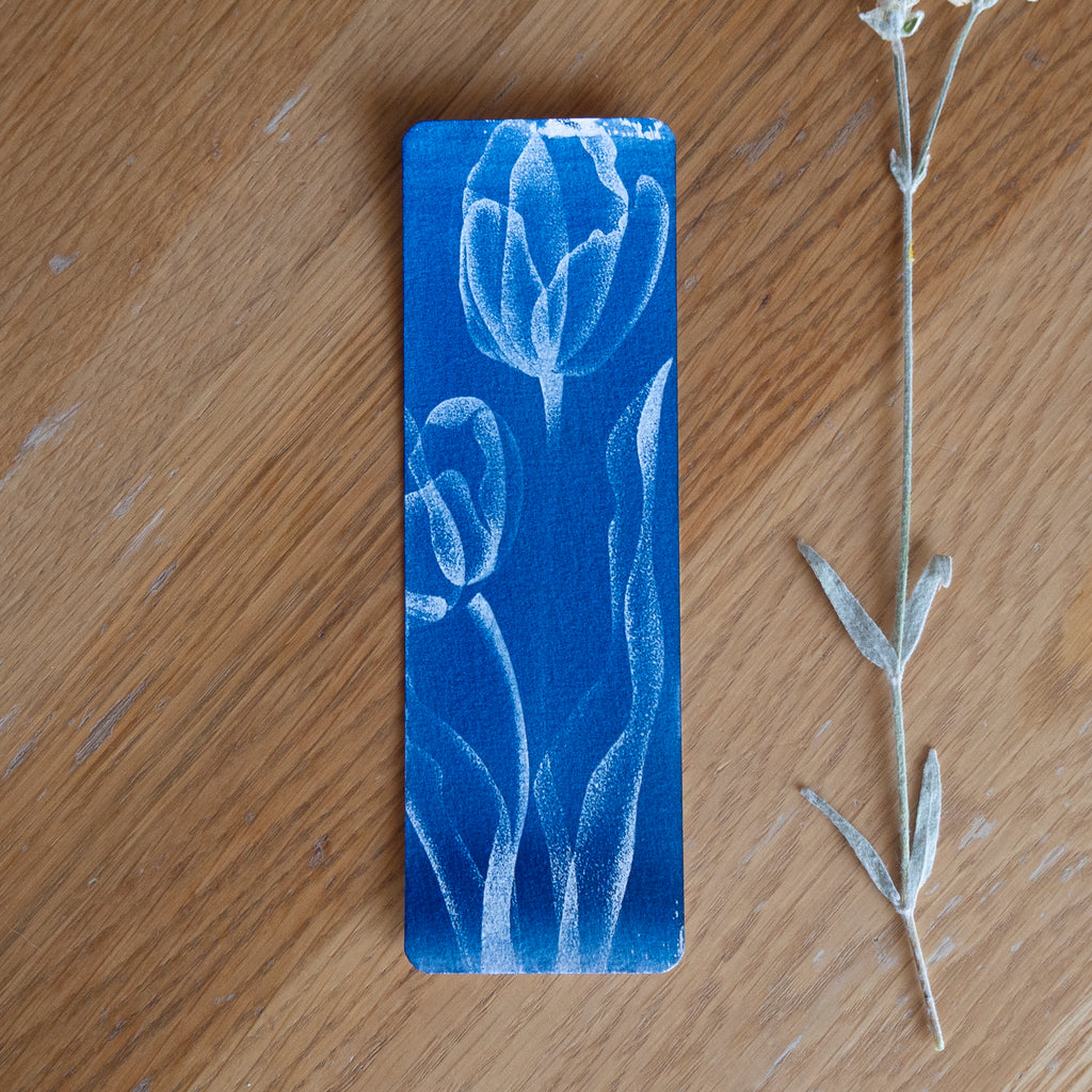 Marque page Tulipes - Cyanotype Sød x Petites Bleues