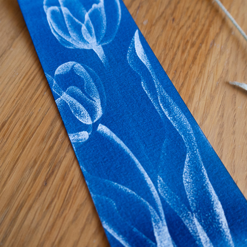 Marque page Tulipes - Cyanotype Sød x Petites Bleues
