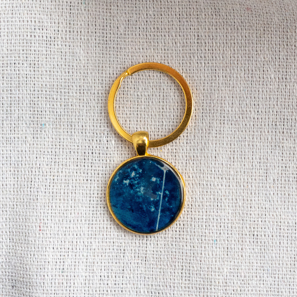 Porte-clés cyanotype unique - fragment N°01