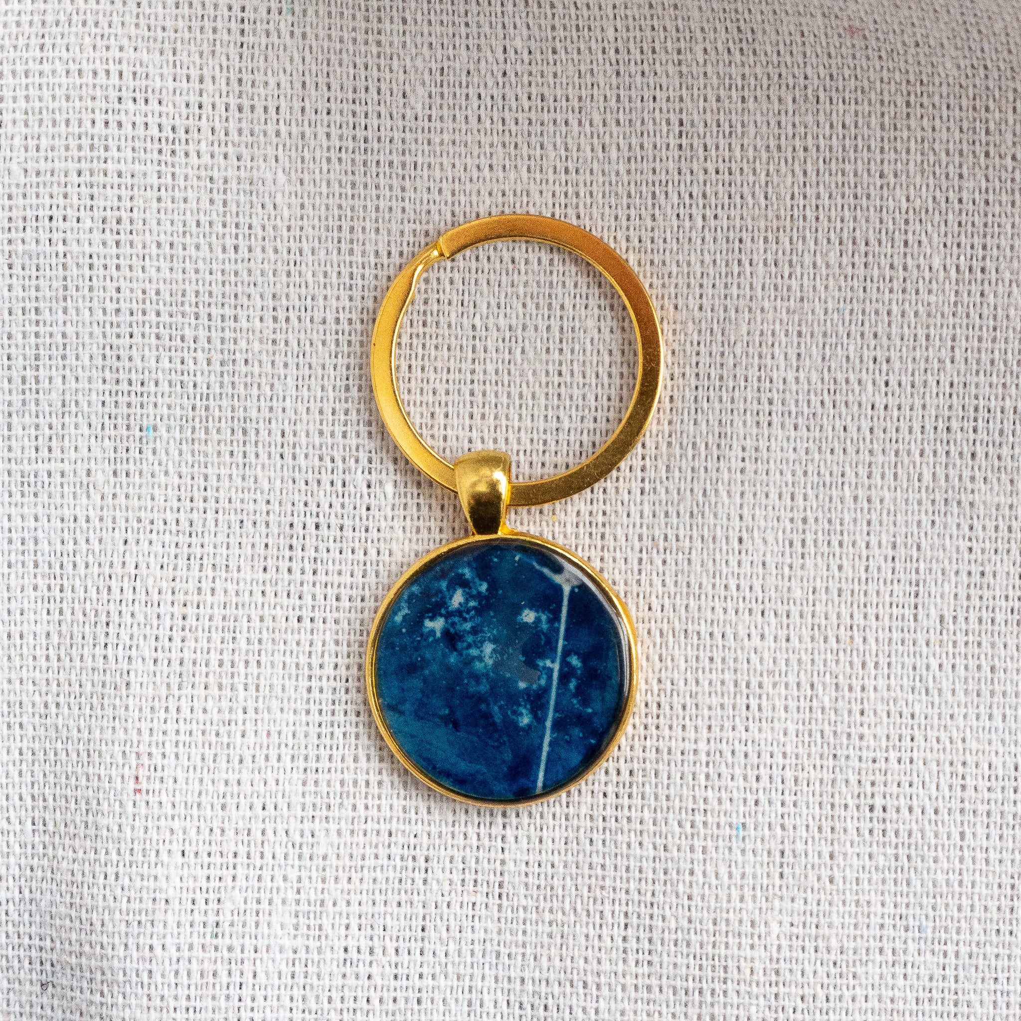 Porte-clés cyanotype unique - fragment N°01