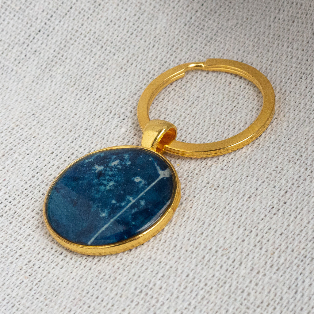 Porte-clés cyanotype unique - fragment N°01