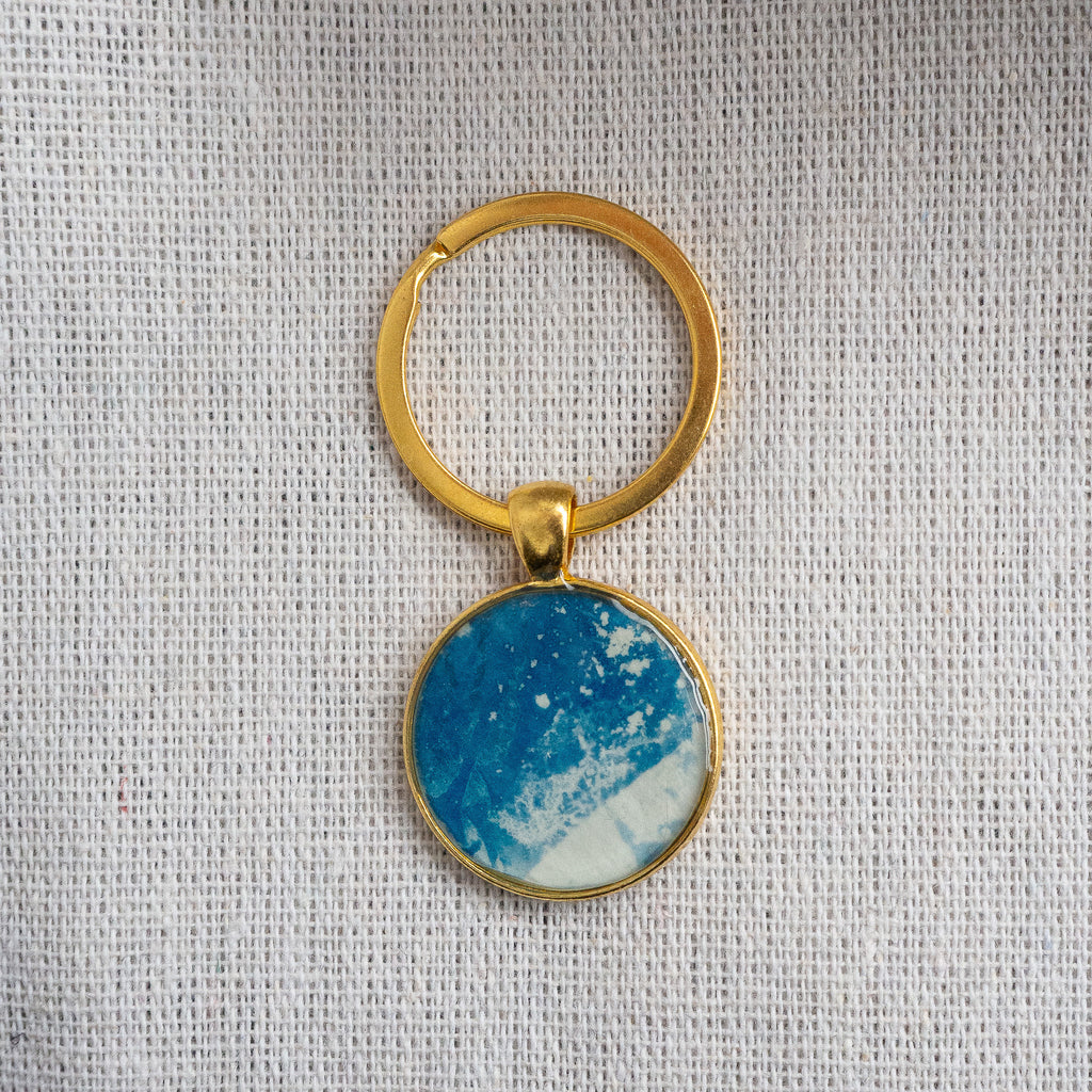 Porte-clés cyanotype unique - fragment N°02