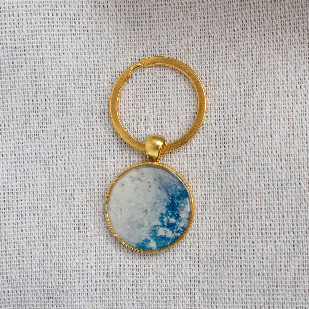Porte-clés cyanotype unique - fragment N°05