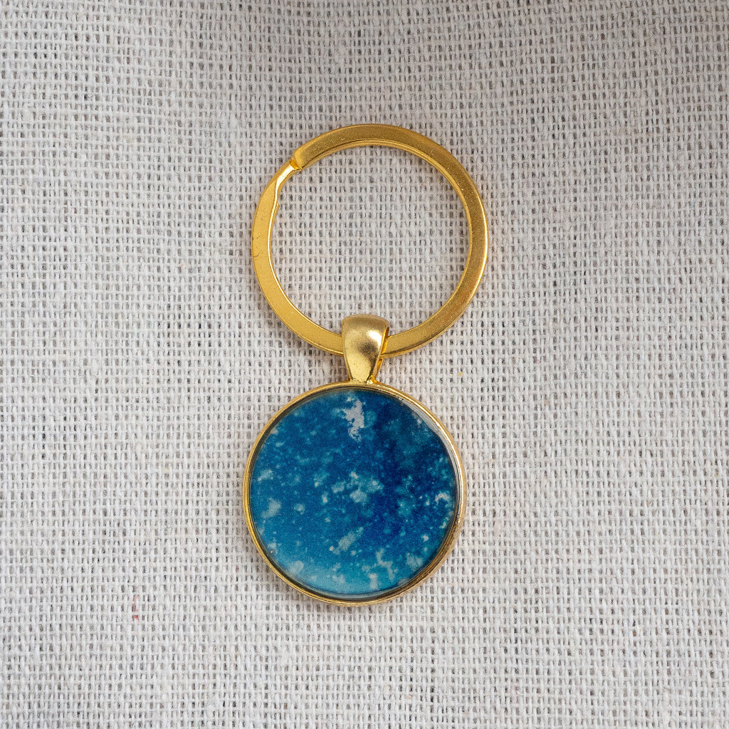 Porte-clés cyanotype unique - fragment N°09