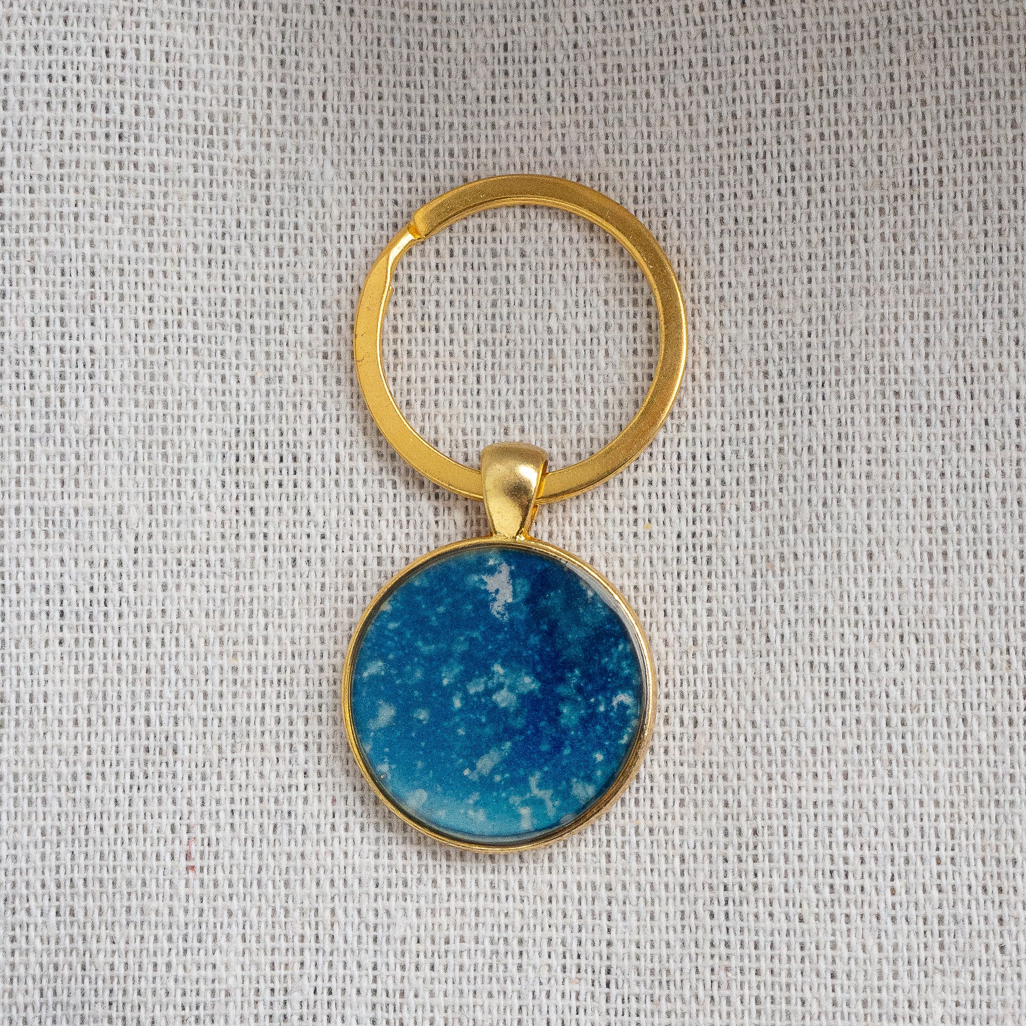 Porte-clés cyanotype unique - fragment N°09