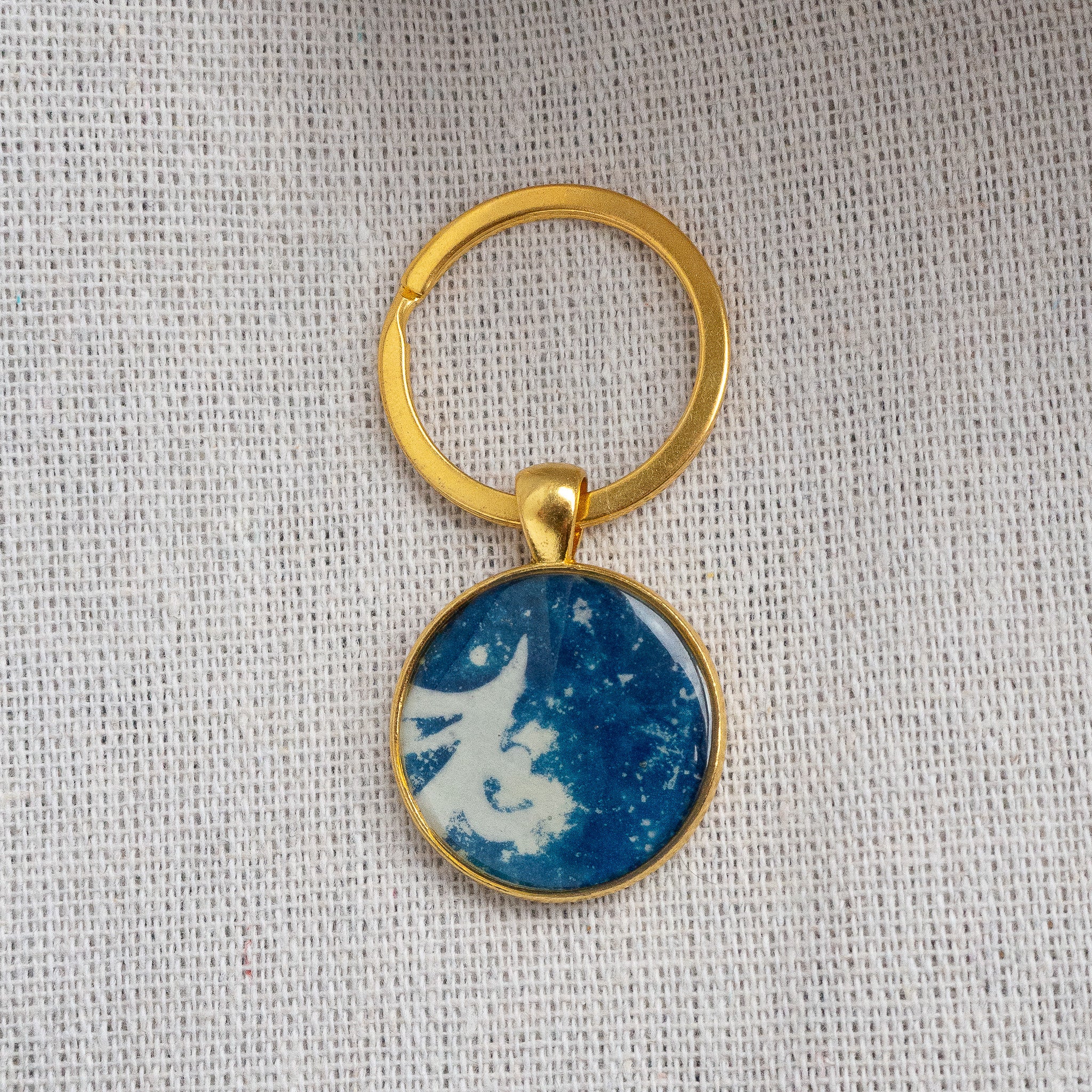 Porte-clés cyanotype unique - fragment N°11
