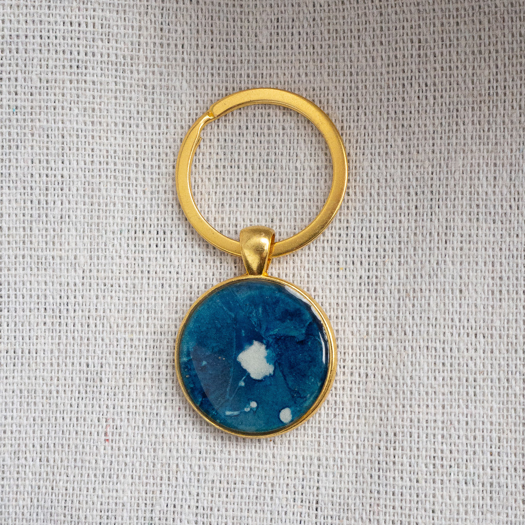 Porte-clés cyanotype unique - fragment N°12