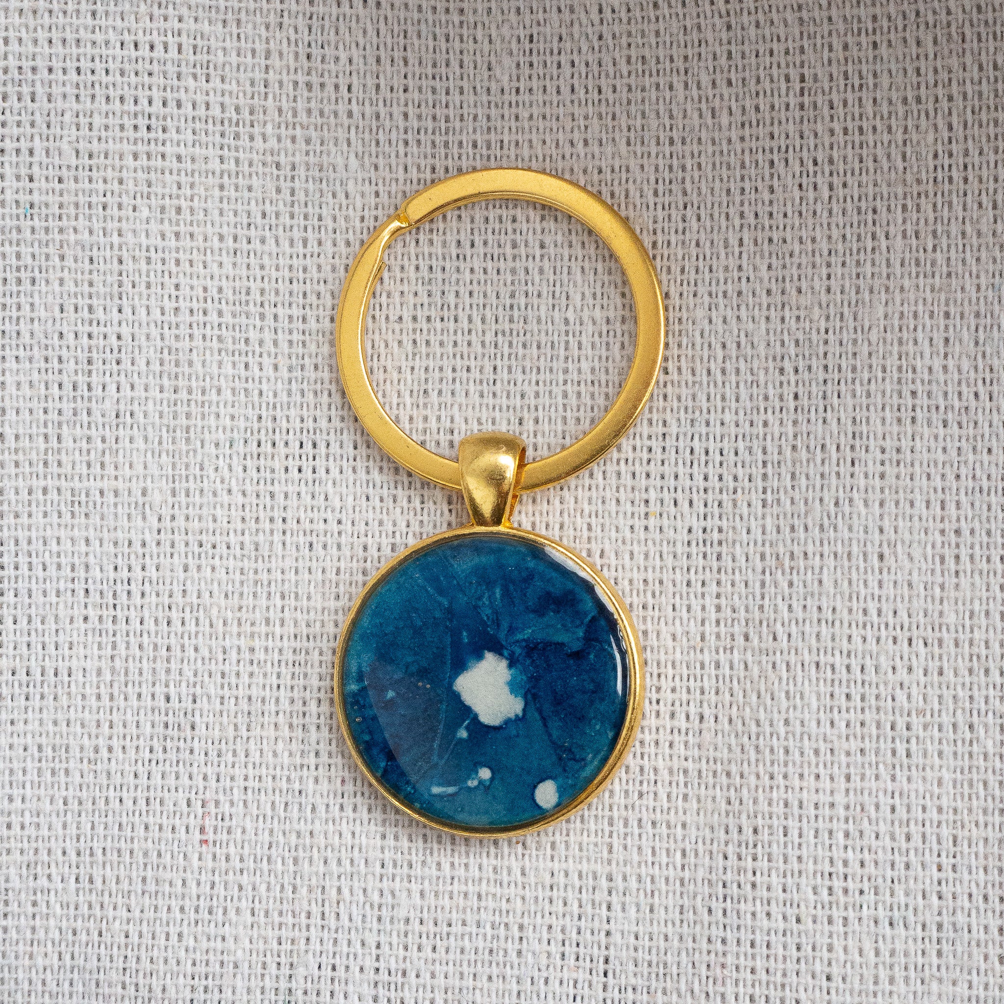 Porte-clés cyanotype unique - fragment N°12