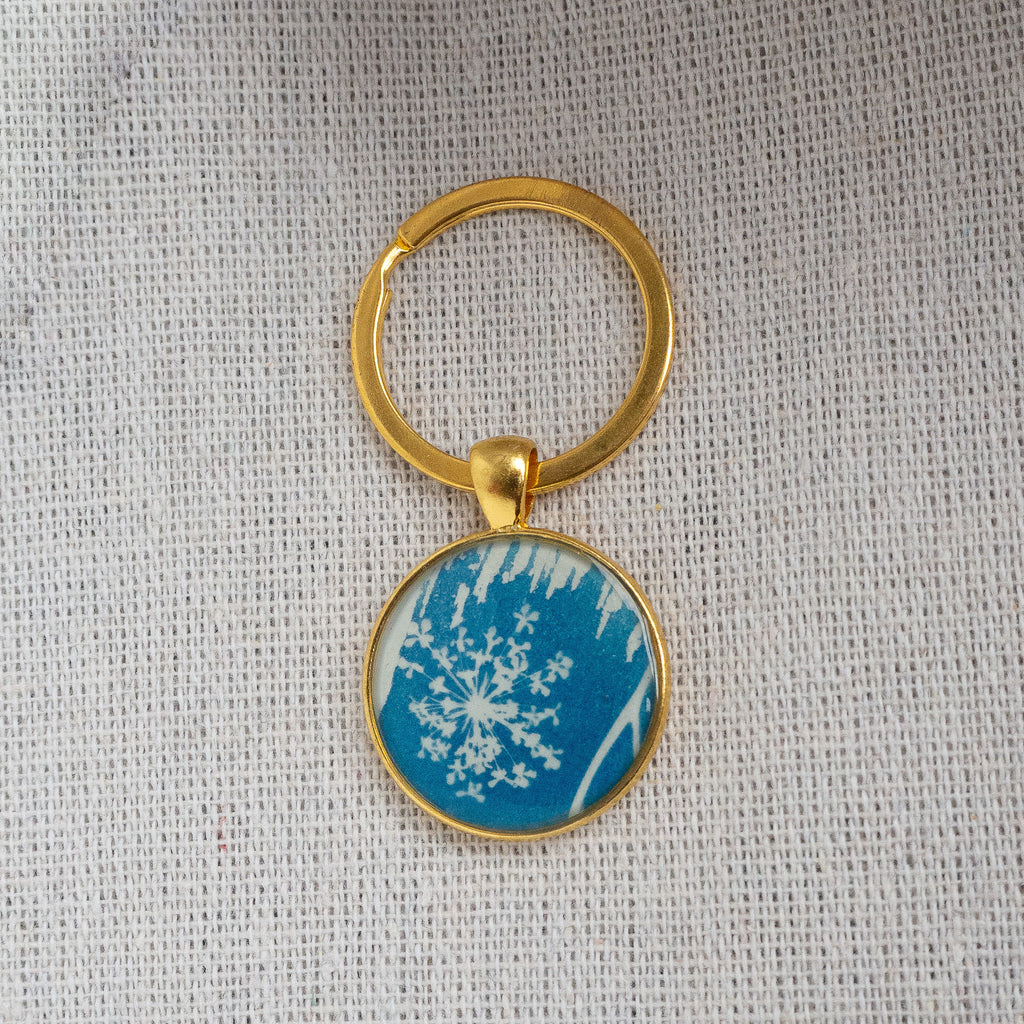 Porte-clés cyanotype unique - fragment N°07