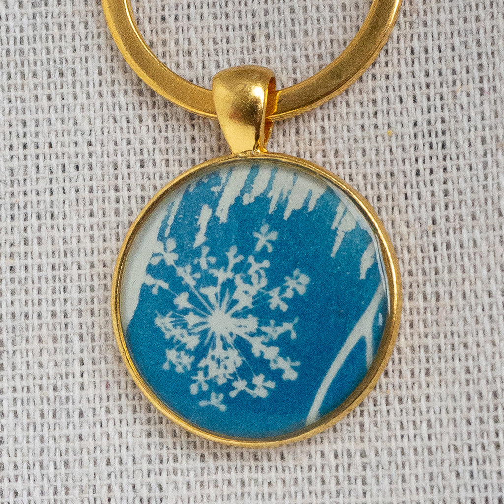 Porte-clés cyanotype unique - fragment N°07