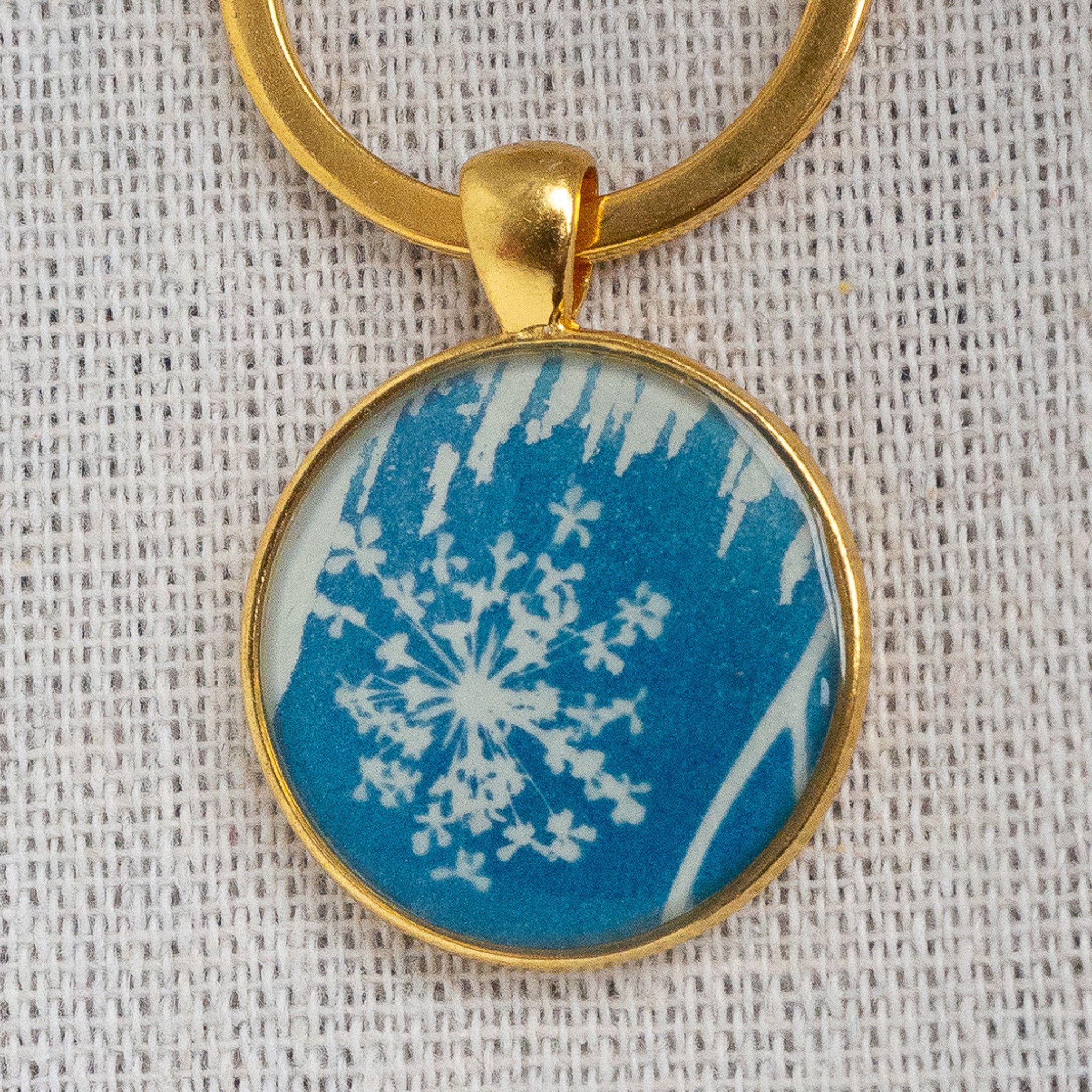 Porte-clés cyanotype unique - fragment N°07