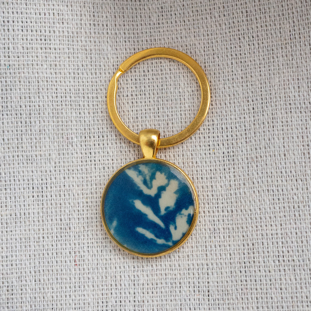 Porte-clés cyanotype unique - fragment N°10