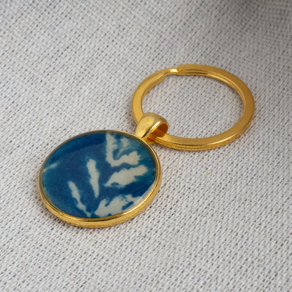 Porte-clés cyanotype unique - fragment N°10