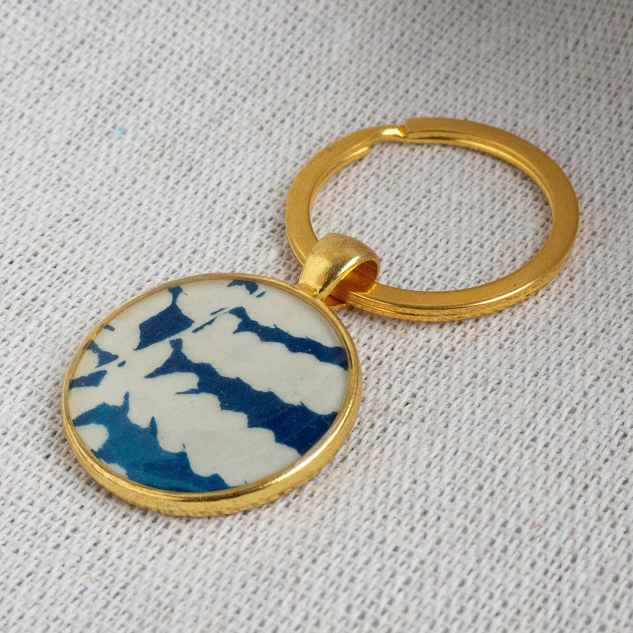 Porte-clés cyanotype unique - fragment N°04