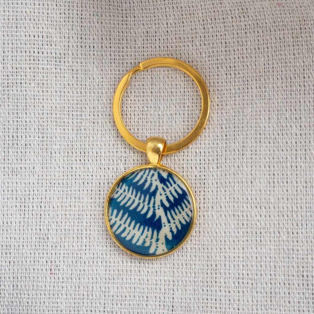 Porte-clés cyanotype unique - fragment N°06