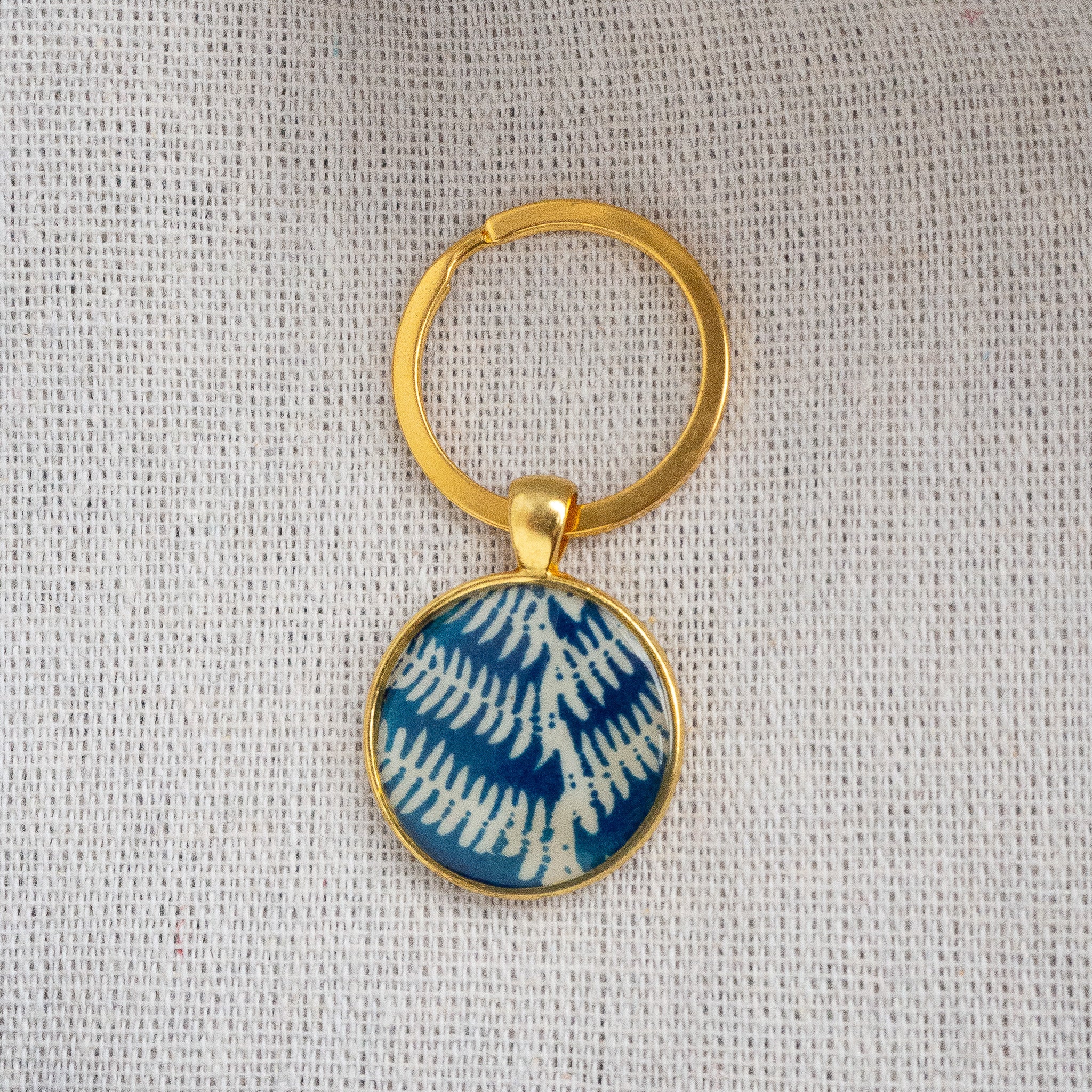 Porte-clés cyanotype unique - fragment N°06
