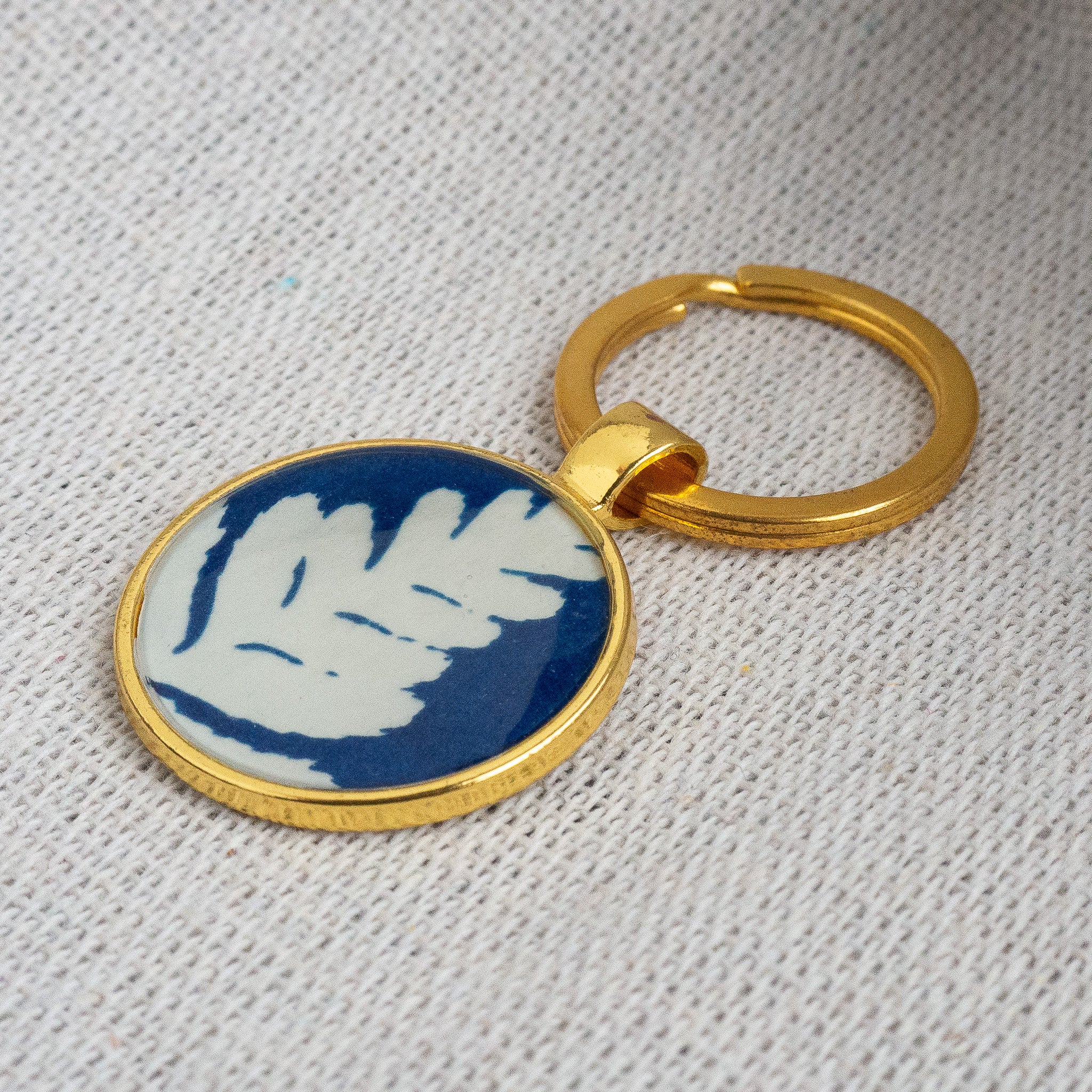 Porte-clés cyanotype unique - fragment N°08