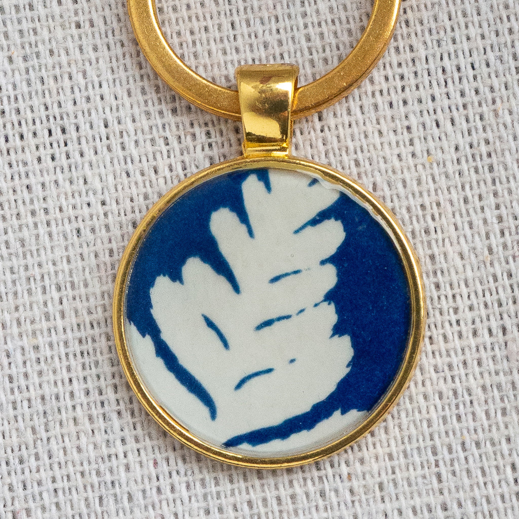Porte-clés cyanotype unique - fragment N°08